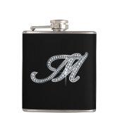 M Script "Diamond Bling"-Flasche Flachmann (Vorderseite)