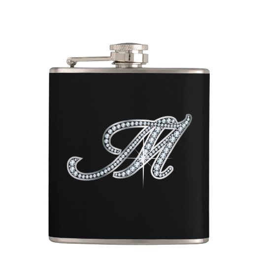 M Script "Diamond Bling"-Flasche Flachmann (Vorderseite)