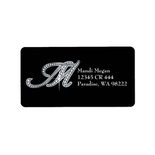 M-Skript "Diamond Bling" Adressaufkleber (Vorne)