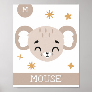 M steht für Maus, Kinderzimmer, Schlafzimmer, Kind Poster
