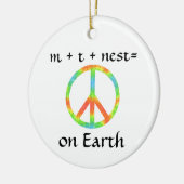 m + t + nes t = Weltfrieden Keramik Ornament (Links)