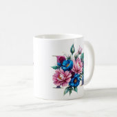 M Tasse für Kaffee - Blumendesign (VorderseiteRechts)