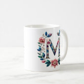 M Tasse für Kaffee - Blumendesign (VorderseiteRechts)