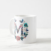 M Tasse für Kaffee - Blumendesign (Vorderseite Links)