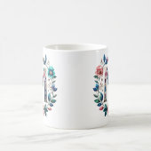 M Tasse für Kaffee - Blumendesign (Mittel)