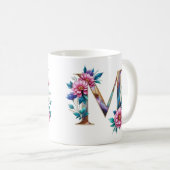 M Tasse für Kaffee - Blumendesign (VorderseiteRechts)