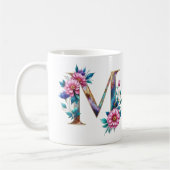 M Tasse für Kaffee - Blumendesign (Links)