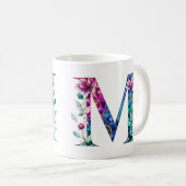 M Tasse für Kaffee - Blumendesign (VorderseiteRechts)