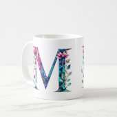 M Tasse für Kaffee - Blumendesign (Vorderseite Links)