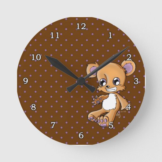 M. Teddy Runde Wanduhr (Vorderseite)