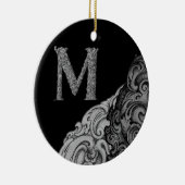 M - The Falck Alphabet (Silvery) Keramikornament (Rechts)