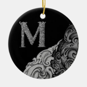 M - The Falck Alphabet (Silvery) Keramikornament