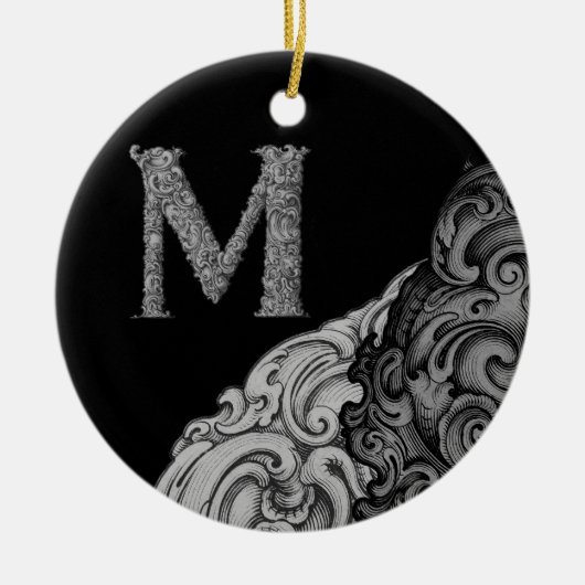 M - The Falck Alphabet (Silvery) Keramikornament (Vorne)
