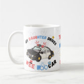 M Tögher fährt woo Auto lustige Polizei Elternteil Kaffeetasse (Links)