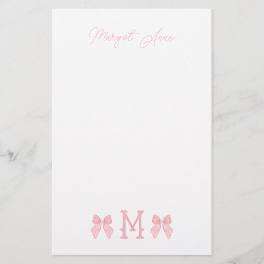 "M" - Ursprüngliche Stationäre Briefpapier (Vorderseite)