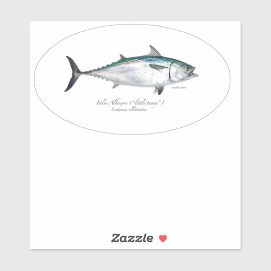 M Vinyl False Albacore Oval Sticker (Blatt)