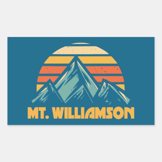 M. Williamson California Retro Turquoise Rechteckiger Aufkleber (Vorderseite)