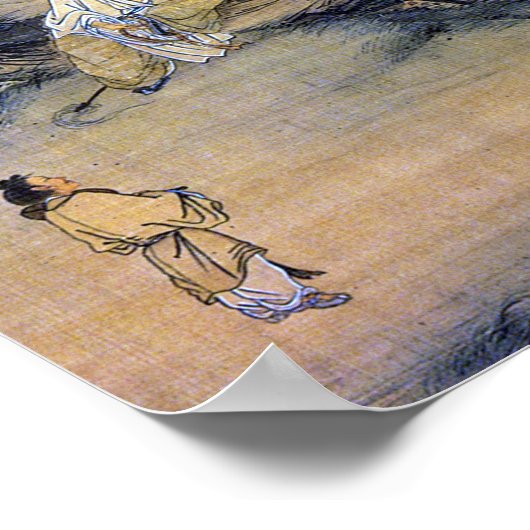 Ma Lin Stille Beim Wind im Kiefernwald Poster (Ecke)