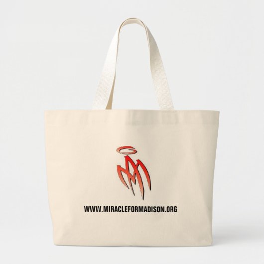MA - Logo, WWW.MIRACLEFORMADISON.ORG Jumbo Stoffbeutel (Vorne)