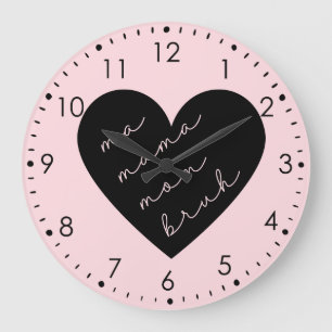 Ma Mama Mama Bruh Pink Große Wanduhr