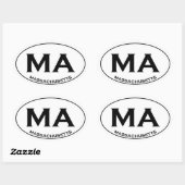 MA - Massachusetts USA Oval Logo Ovaler Aufkleber (Blatt)