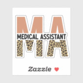 MA Medical Assistant Leopard Print Aufkleber (Blatt)