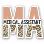 MA Medical Assistant Leopard Print Aufkleber (Vorderseite)