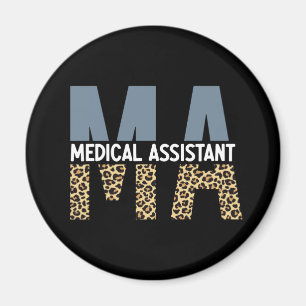 MA Medical Assistant Leopard Print Magnet