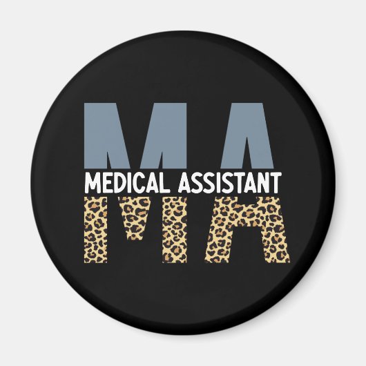 MA Medical Assistant Leopard Print Magnet (Vorne)