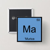 Ma: 'Murica Chemistry Element Symbol America T-Shi Button (Vorne & Hinten)