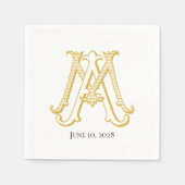 MA oder AM Monogram Cocktail Servietten (Vorderseite)