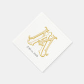 MA oder AM Monogram Cocktail Servietten (Ecke)