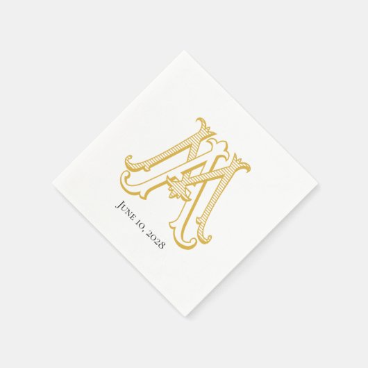 MA oder AM Monogram Cocktail Servietten (Ecke)