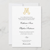 MA oder AM Monogram Wedding Einladungen - Gold (Vorderseite)