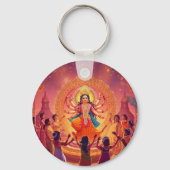Maa Durga - Das Herz der Dussehra-Feiern Schlüsselanhänger (Rückseite)