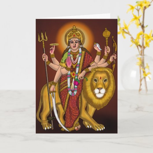 Maa Durga Lautsprecher Karte (Gelbe Blume)
