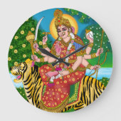 Maa Durga Wall Clock Große Wanduhr (Vorderseite)