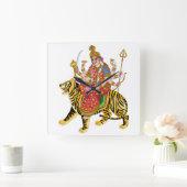 Maa Durga Wall Clock Quadratische Wanduhr (Zuhause)