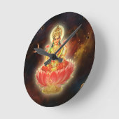 Maa Maha Lakshmi Devi Laxmi Runde Wanduhr (Winkel)