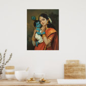 Maa Yashoda und Little Krishna Poster (Küche)
