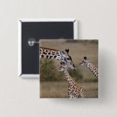 Maasai Giraffe (Giraffe Tippelskirchi) Button (Vorne & Hinten)