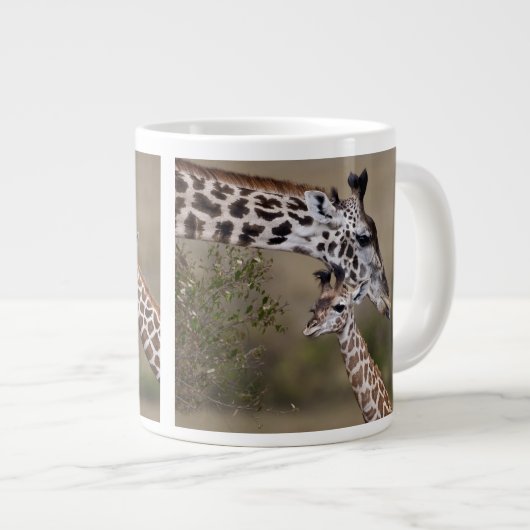 Maasai Giraffe (Giraffe Tippelskirchi) Jumbo-Tasse (Vorderseite Rechts)