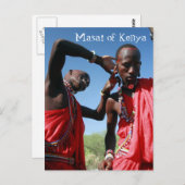 Maasai Groom bereitet sich auf seine Hochzeit in K Postkarte (Vorne/Hinten)