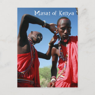 Maasai Groom bereitet sich auf seine Hochzeit in K Postkarte