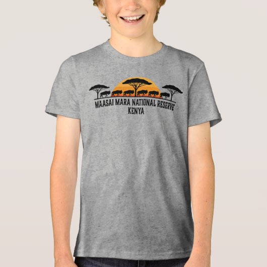 Maasai Mara National Reserve Kenya Tri-Blend Shirt (Vorderseite)