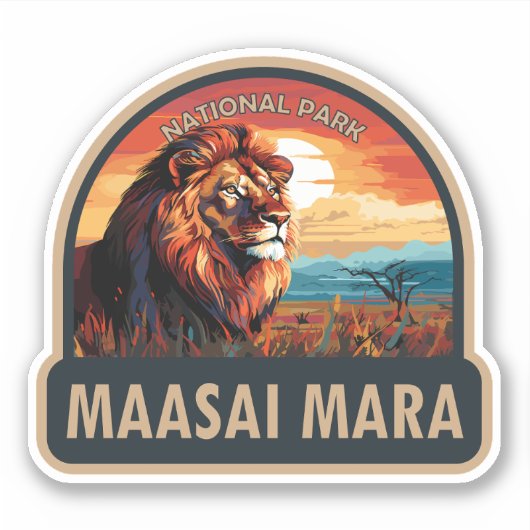 Maasai Mara National Reserve Lion Art Aufkleber (Vorderseite)