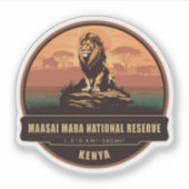Maasai Mara , National Reserve , Majestic Lion  Aufkleber (Vorderseite)
