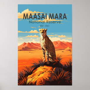 Maasai Mara Nationalreservat Gepard Reise Kunst Poster