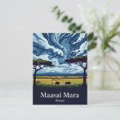 Maasai Mara Twilight Safari Postkarte (Stehend Vorderseite)