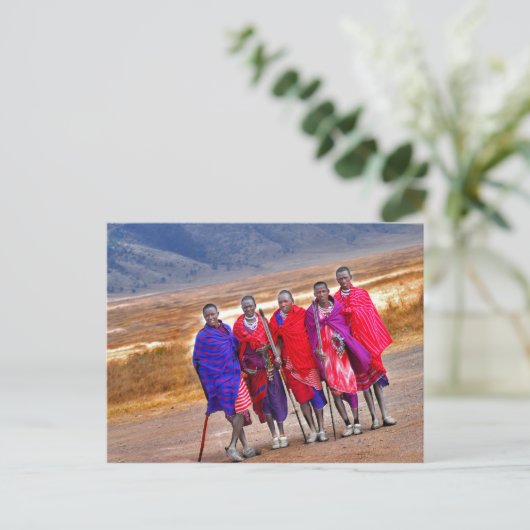 Maasai Men Postkarte (Stehend Vorderseite)